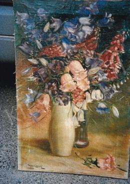 Angyalossy, György - Flower Still Life, oil on canvas, Signed lower left: Angyalossy, Photo: Tamás Kieselbach